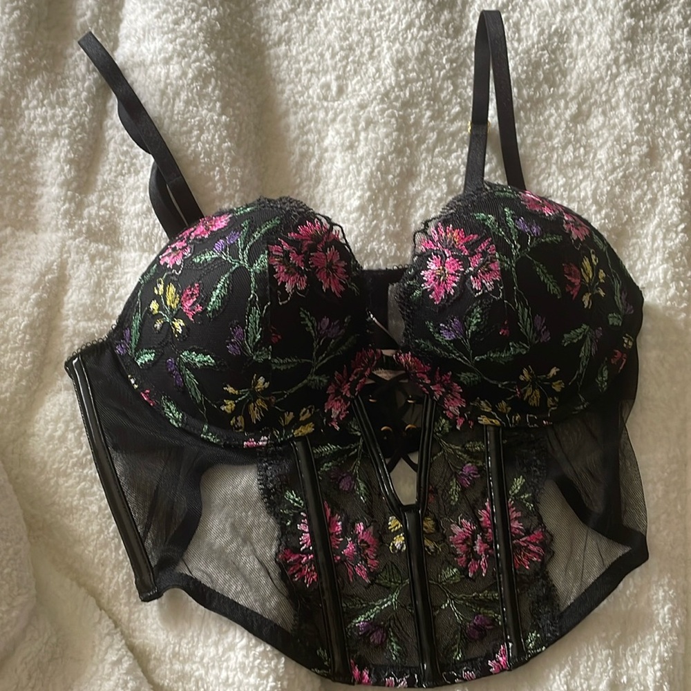 Victoria Secret, Floral push-up bustier top, 34B